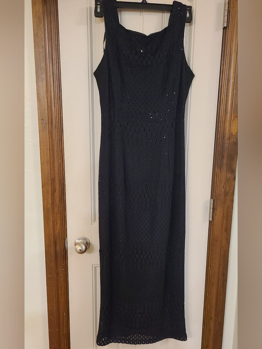 Molly Malloy Evenjng Black Sleeveless Maxi Dress - Elegant Knit Design Size 12